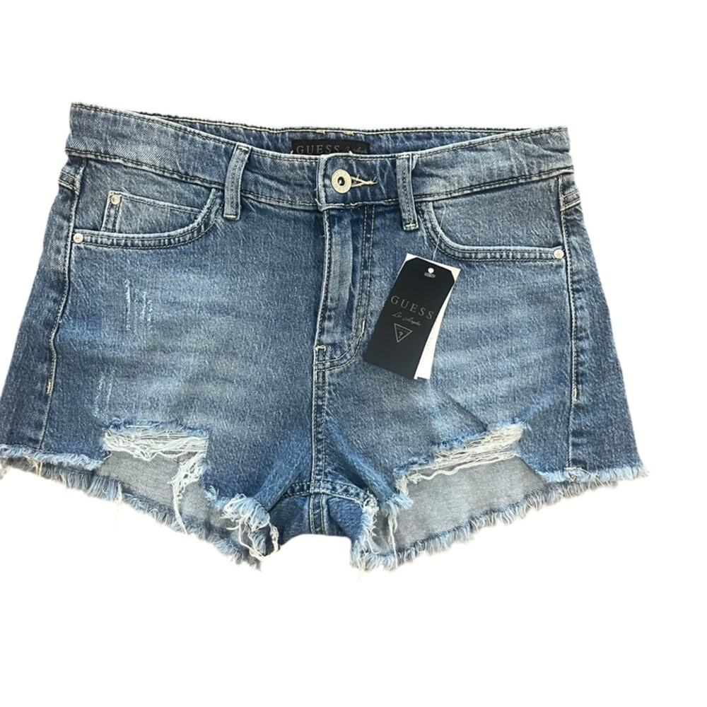 Guess Women Cutoff Shorts Size 28 High Rise Distressed Rugged Frayed New Country